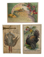 THRE EARLY THANKSGIVING POSTCA