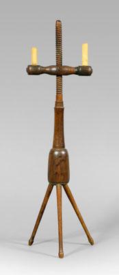 Threaded wooden candle stand,