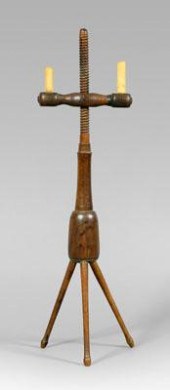 Threaded wooden candle stand,