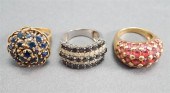 THREE 10-KARAT GOLD SEMI-PRECI