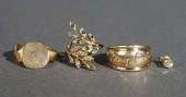 THREE 10-KARAT YELLOW-GOLD RIN