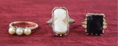 THREE 14 KARAT GOLD RINGS14 Ka