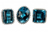 THREE 14 KARAT WHITE GOLD, DIA