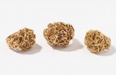 THREE 14 KARAT YELLOW GOLD RIN
