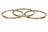 THREE 14 KARAT YELLOW GOLD, DI