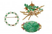 THREE 14 KARAT YELLOW GOLD, JA