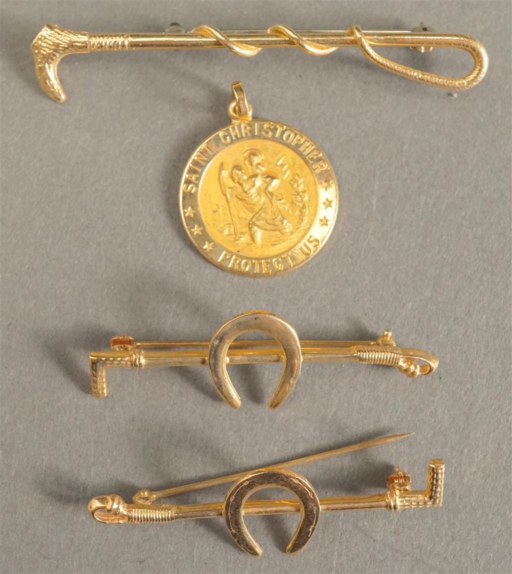 THREE 14-KARAT YELLOW-GOLD