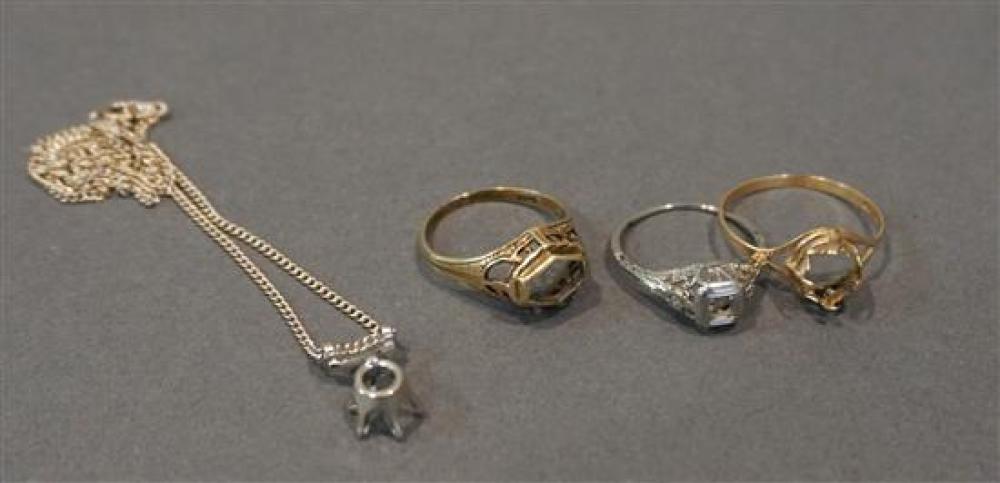 THREE 14-KARAT YELLOW-GOLD RING
