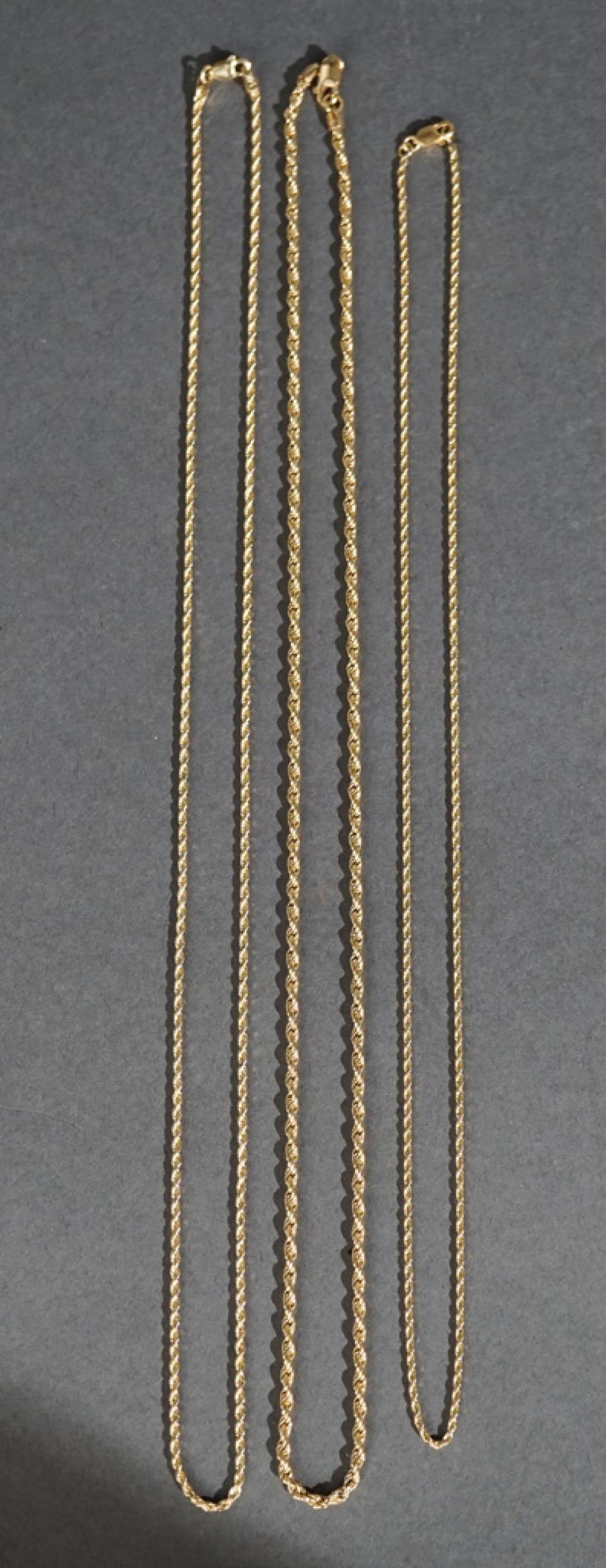 THREE 14-KARAT YELLOW-GOLD ROPE