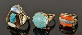 THREE 14K FASHION RINGS1st ite