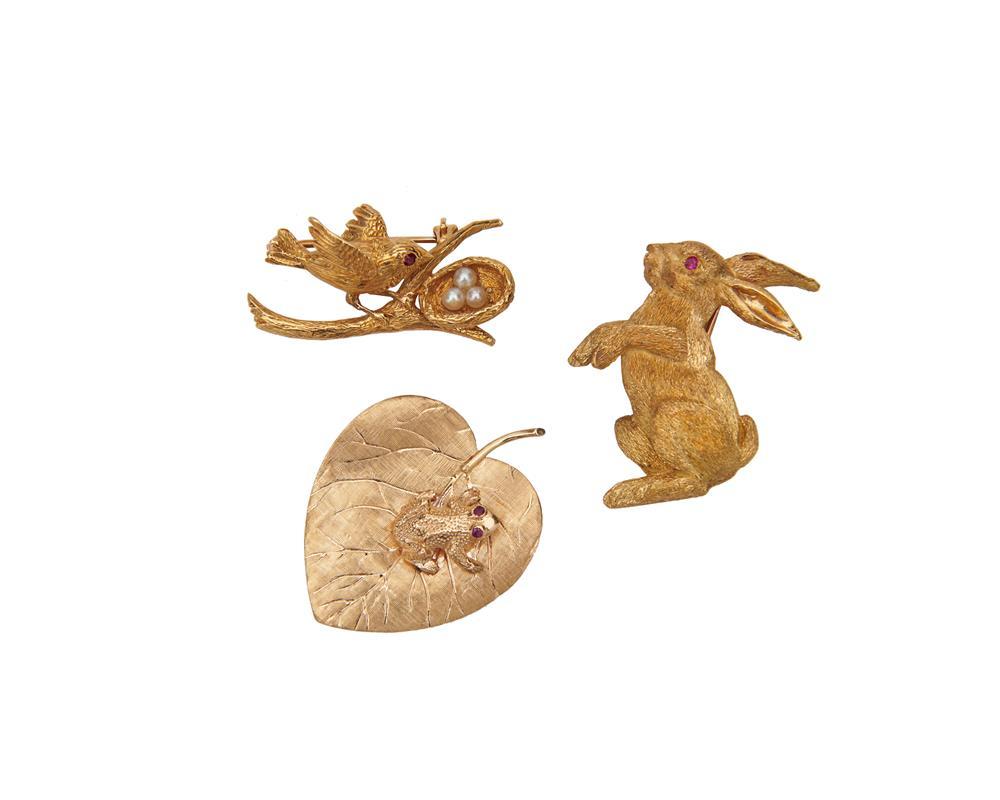 THREE 14K GOLD FIGURAL