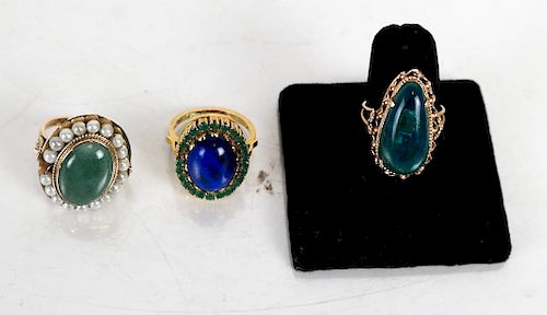 THREE 14K GOLD RINGSThree 14K