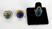 THREE 14K GOLD RINGSThree 14K