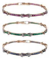 THREE 14KT. DIAMOND AND GOLD B