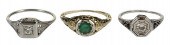 THREE 14KT. EDWARDIAN LADIES R
