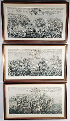 THREE 1739 JOHN PINE NAVAL BATTLE