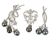 THREE 18 KARAT WHITE GOLD, DIA