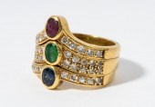 THREE 18 KARAT YELLOW GOLD, GE