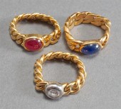 THREE 18-KARAT YELLOW-GOLD, DI