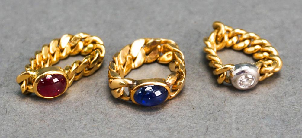 THREE 18-KARAT YELLOW-GOLD,