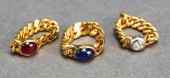 THREE 18-KARAT YELLOW-GOLD, DI