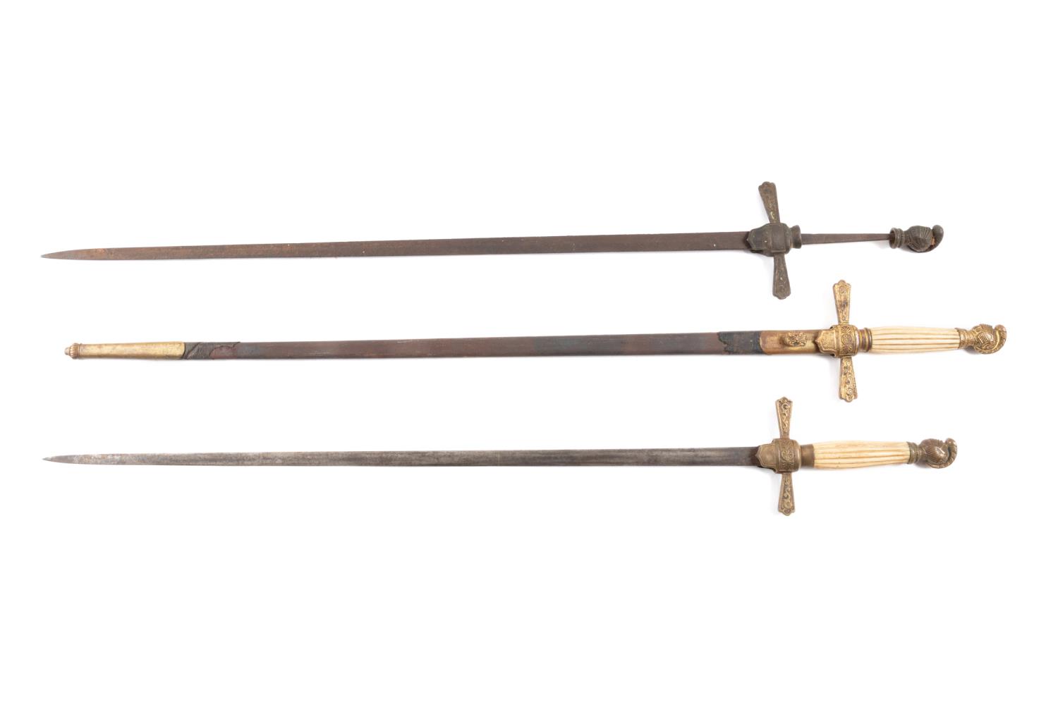 THREE 1840'S MILITARY NCO SWORDS