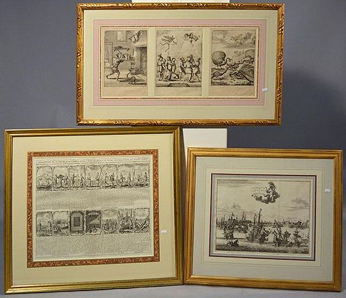 THREE 18TH C. FRAMED PRINTSThree