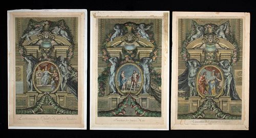 THREE 18TH C. FRENCH ETCHINGS AFTER
