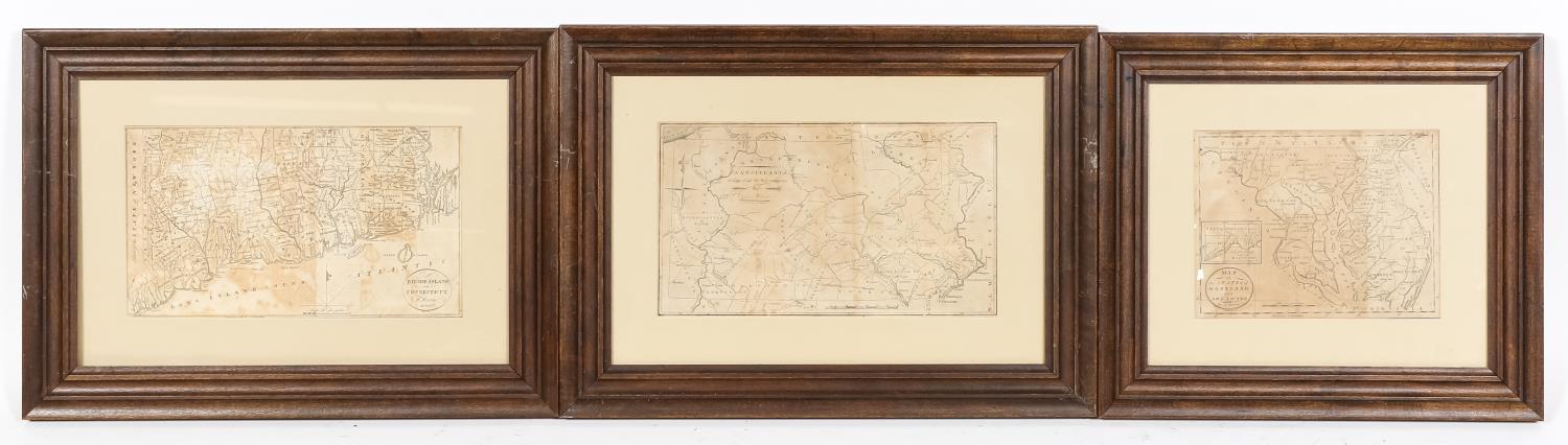 THREE 18TH C. TERRITORY ENGRAVINGS,