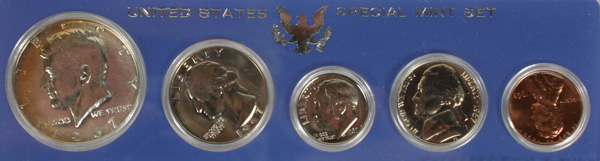 Three 1967 U.S. 5 Coin Uncirculated