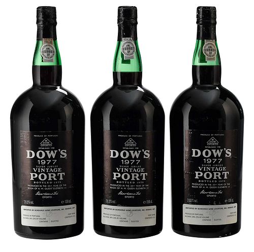 THREE 1977 DOW'S VINTAGE PORTO