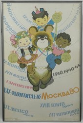 THREE 1980 OLYMPIC GAMES POSTE