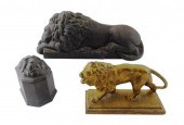 THREE 19TH/ 20TH C. METAL LION