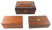 THREE 19TH C. BOXES, INCLUDING