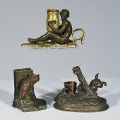 THREE 19TH C. BRONZE ITEMSThre