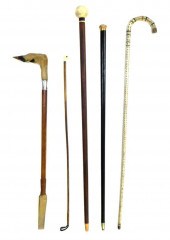 THREE 19TH C. CANES AND TWO WH