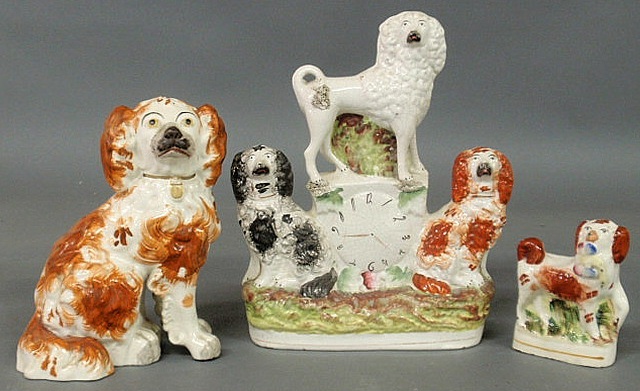 Three 19th c. Staffordshire dog