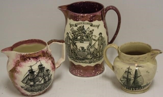 THREE 19TH C SUNDERLAND LUSTRE