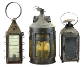 THREE 19TH C. TIN CANDLE LANTE