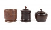 THREE 19TH C. TREENWARE WOODEN