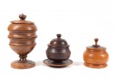 THREE 19TH C. TREENWARE WOODEN