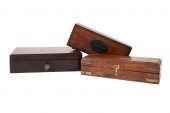 THREE 19TH C. WOODEN BOXES W/