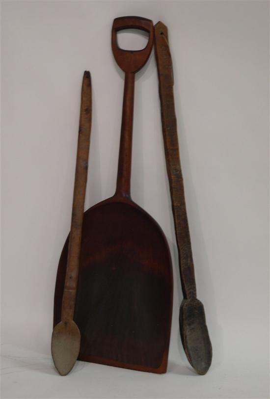 Three 19th C. wooden implements
