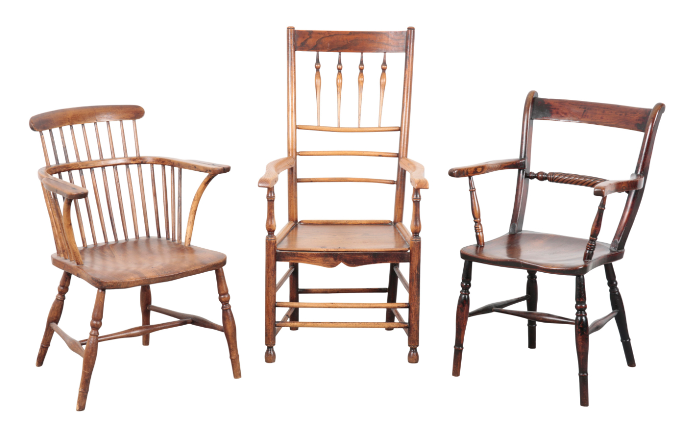 THREE 19TH CENTURY ASH & ELM