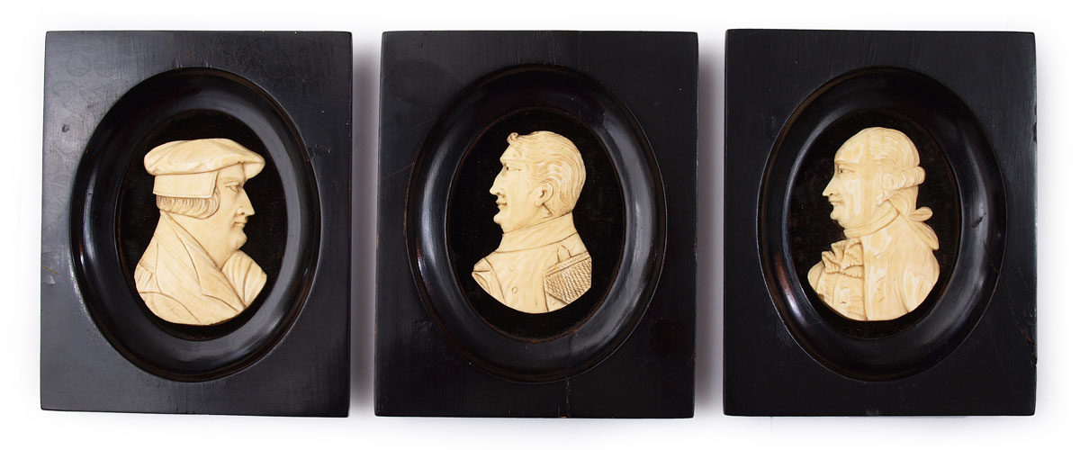 THREE 19TH CENTURY CARVED IVORY