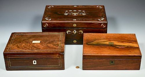 THREE 19TH CENTURY LAP DESKSThree