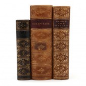 THREE 19TH CENTURY LEATHERBOUN
