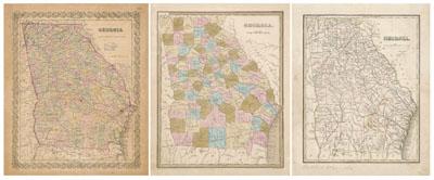 Three 19th century maps of Georgia: