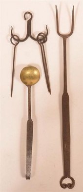 THREE 19TH CENTURY WROUGHT IRO