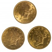 THREE $20 LIBERTY GOLD DOUBLE